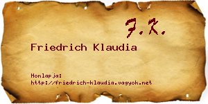 Friedrich Klaudia névjegykártya