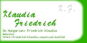 klaudia friedrich business card